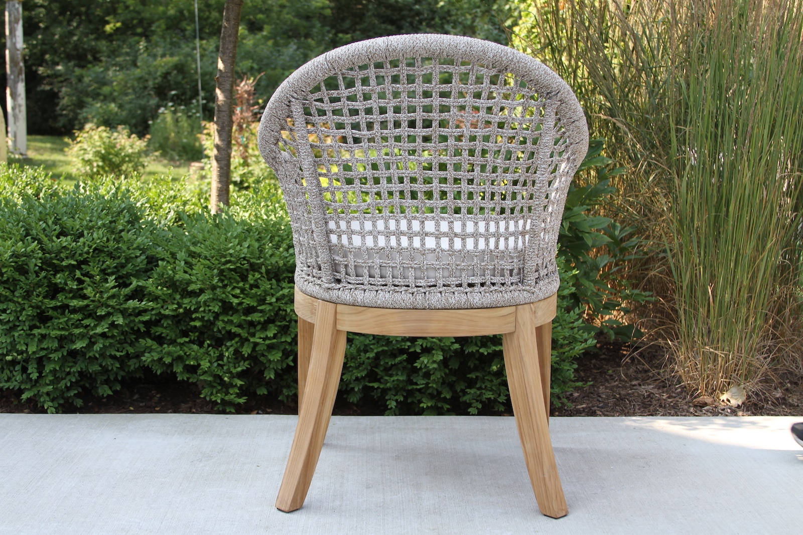 Nautical Rope & Teak Dining Chairs with Sunbrella, 2pk.