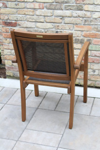 10555DK - Brown Sling Stacking Arm Chair Back View