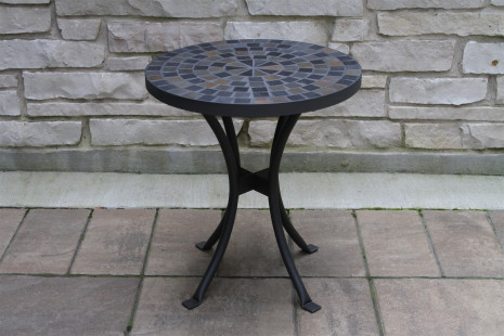 31625 -18 in. Slate Cobble Stone Mosaic Accent Table