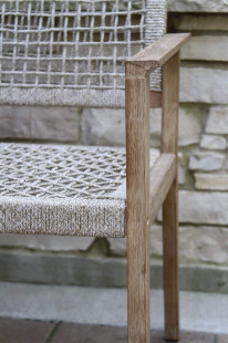 46611 Eucalyptus Wash and Nautical Rope Dining Chair close up