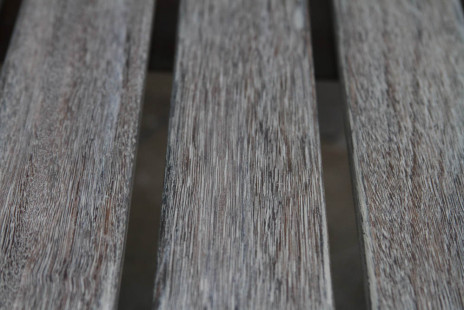 GW31111 - Grey Wash Eucalyptus Adirondack Chair with Built-in Ottoman - Grey Wash Close Up