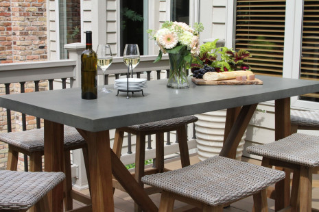 TNA6425 - Composite & Teak Balcony Height Table side view