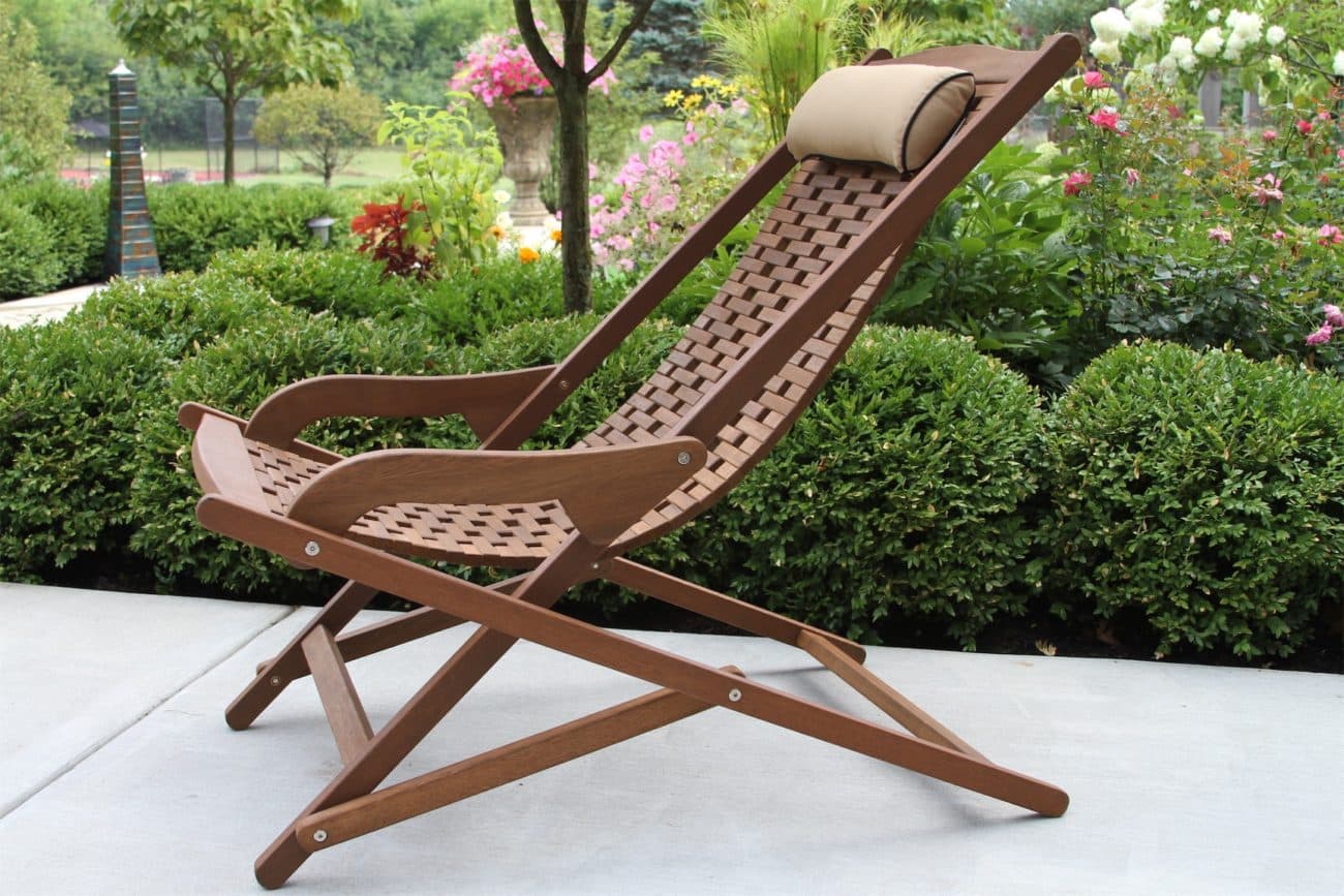 Eucalyptus Swing Lounger with Beige Pillow