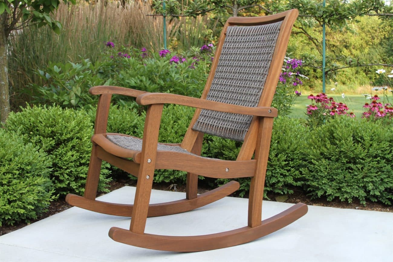 Driftwood Grey Wicker & Eucalyptus Rocking Chair