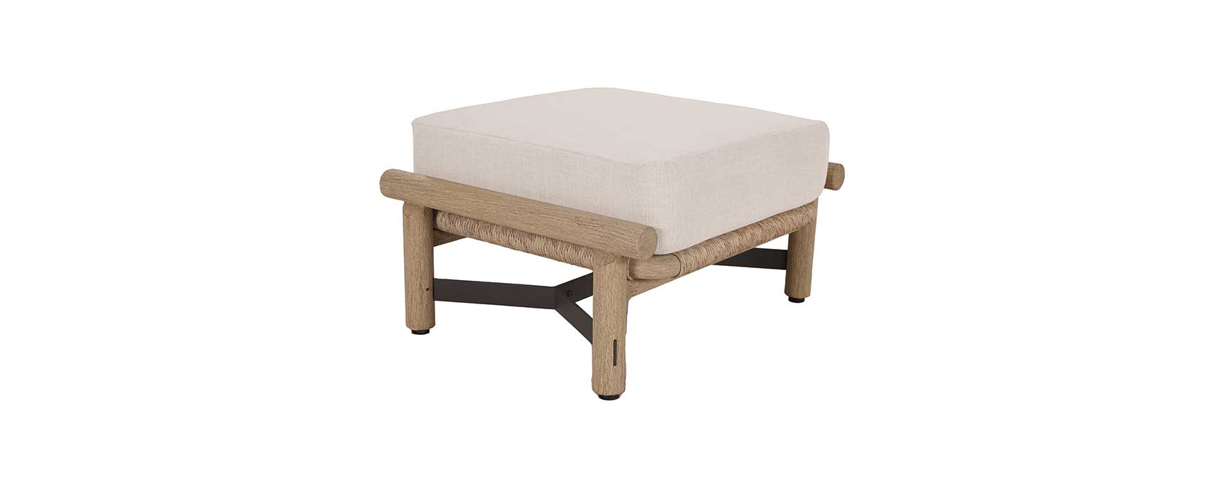 Driftmoor Teak Ottoman w Acrylic Fabric