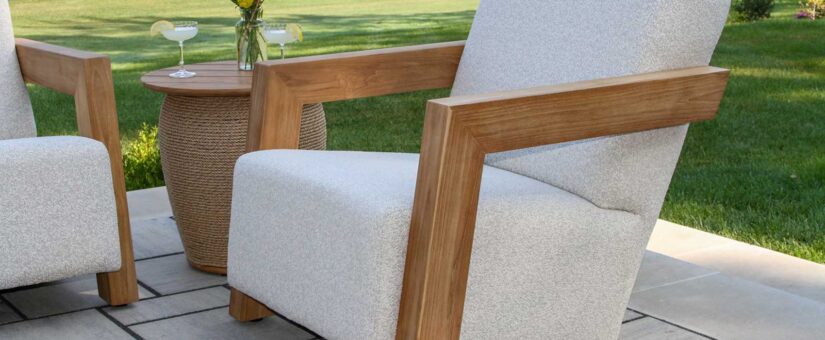 TNA9955 – Bronson Teak & Quick Dry Armchair w Olefin Fabric