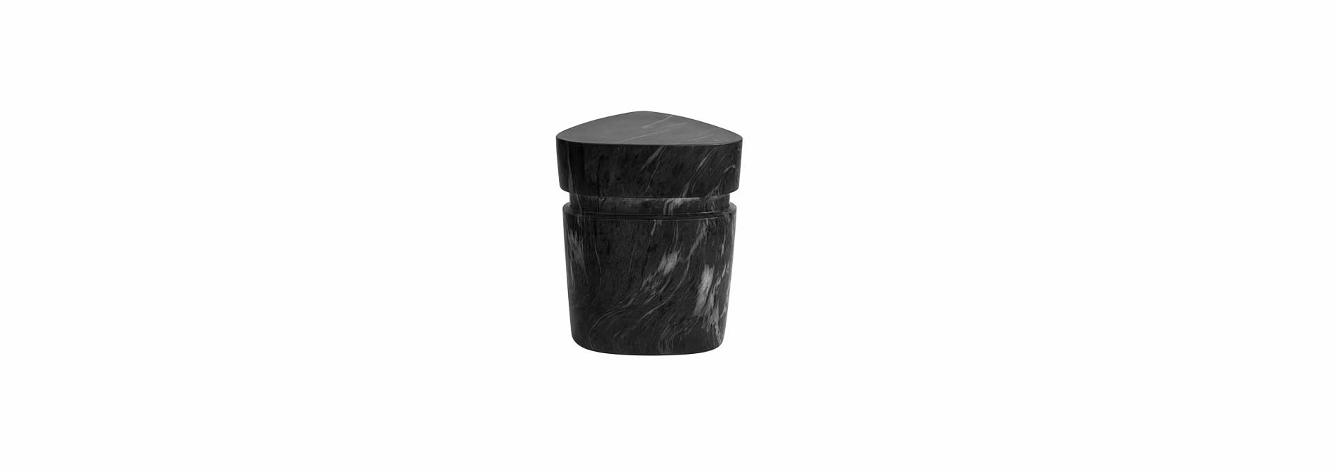 Triangle Black Marble Accent Table