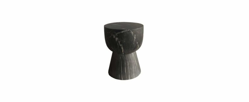 78002-BM – Drum Black Marble Accent Table