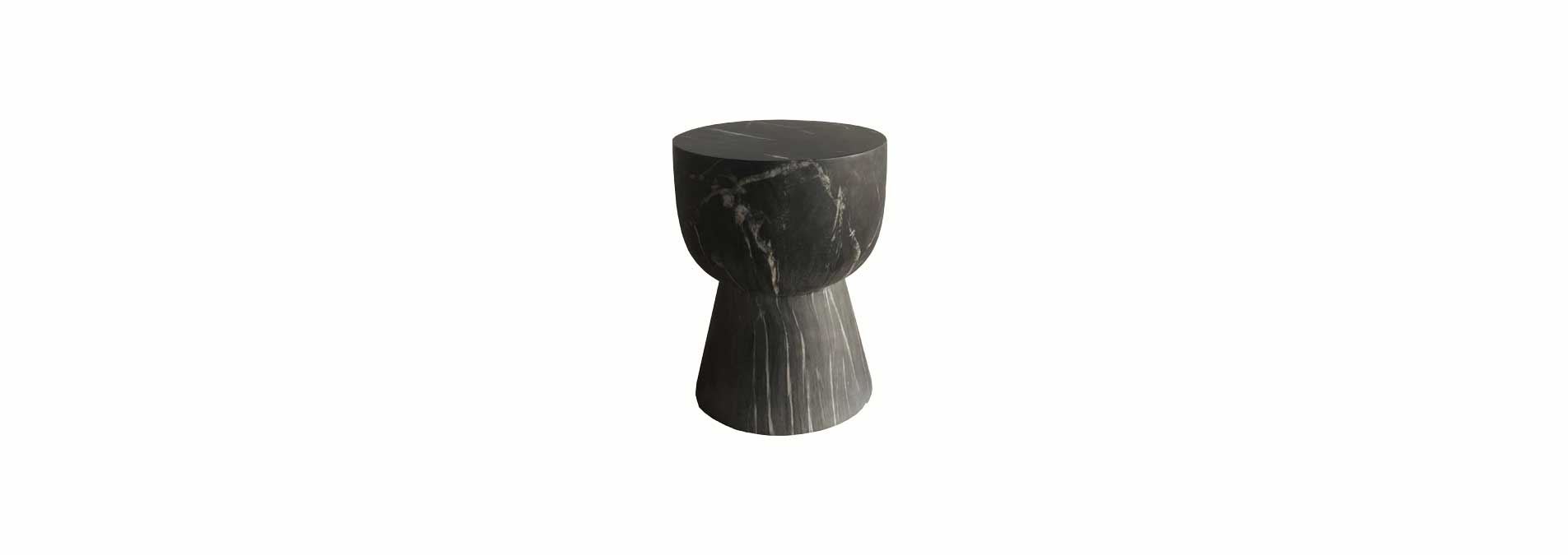 Drum Black Marble Accent Table