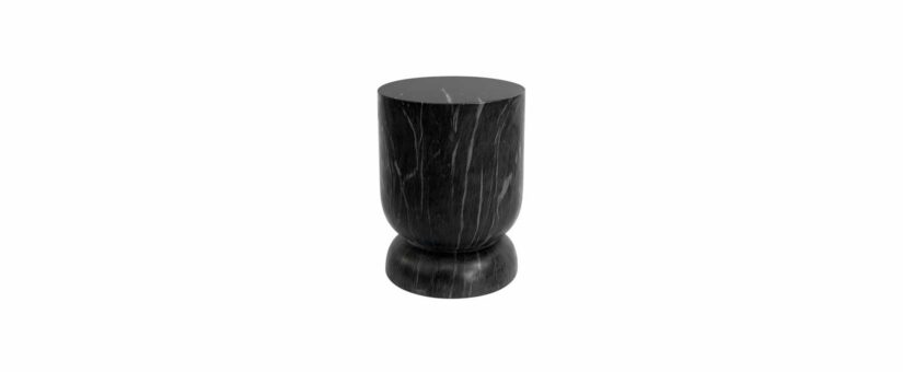 78003-BM – Round Black Marble Accent Table