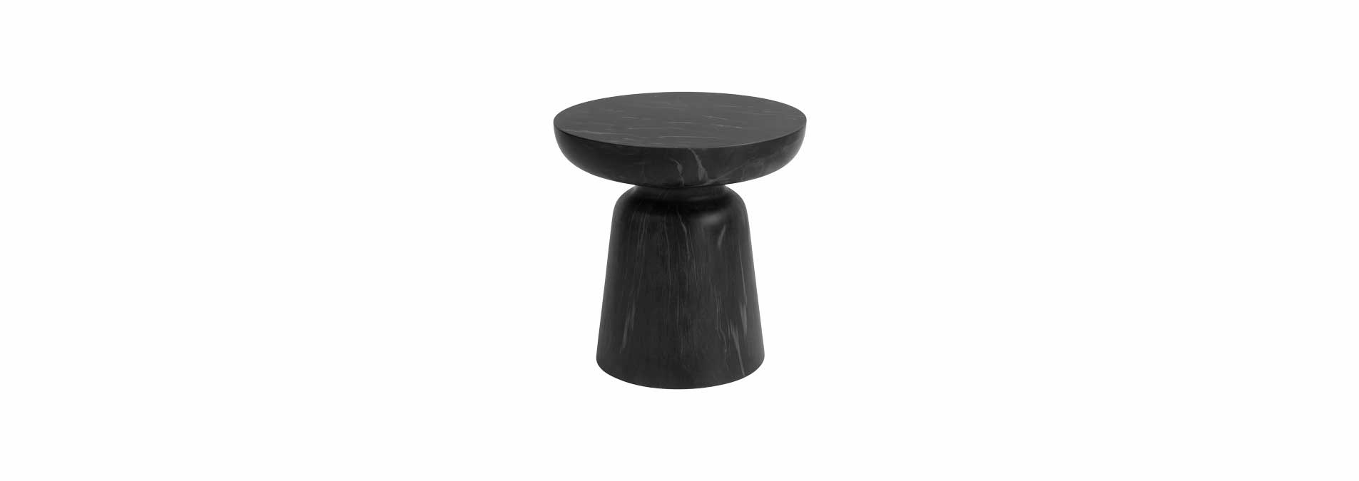 Pedestal Black Marble Accent Table