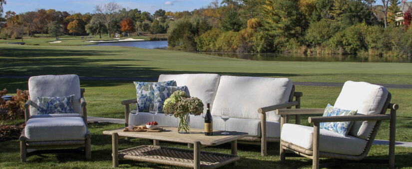 TNA7783 – Driftmoor Teak Sofa w Acrylic Fabric